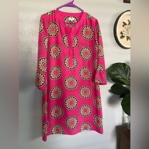 Crown & Ivy, 3/4 Sleeve Medallion Print Half Button Dress, Size 12 NWT